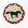 Capitol Importing Co 5 x 5 in. Jute Round Running Horse Printed Coaster 31-IC357RH